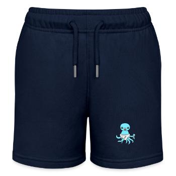 Oktopus Baby Rassel Windel Schnuller Kind geboren - Kinder Organic Joggingshorts Mini Bolter von Stanley/Stella - Navy - Vorne
