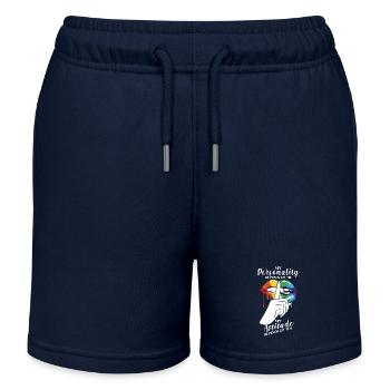 My personality depends on my attitude - Kids Organic Sweat Shorts by Stanley/Stella - navy - Front