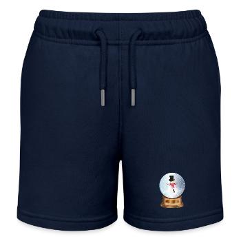 Belle boule à neige nostalgique avec bonhomme de neige - Short de jogging enfant bio Stanley/Stella - bleu marine - Devant