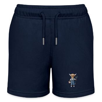 Hochlandrind der kuscheligste Bewohner vom Hof - Kinder Organic Joggingshorts Mini Bolter von Stanley/Stella - Navy - Vorne