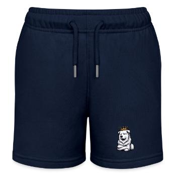White Shepherd Shepherd Shepherd Dogs - Kids Organic Sweat Shorts by Stanley/Stella - navy - Front
