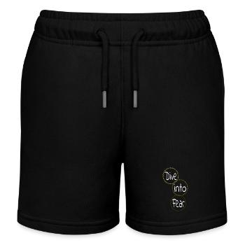 jokes facing fears present quote - Kids Organic Sweat Shorts by Stanley/Stella - navy - Front