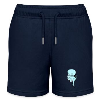 Poulpe trou tentacule ennuyé montrer mauvais œil - Short de jogging enfant bio Stanley/Stella - bleu marine - Devant