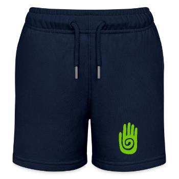 Chaman - Main de Guérison & Symbole de Protection - Vert - Short de jogging enfant bio Stanley/Stella - bleu marine - Devant