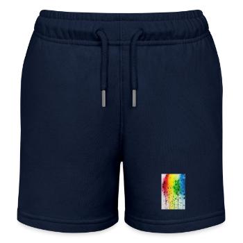 Éclaboussures de peinture - Short de jogging enfant bio Stanley/Stella - bleu marine - Devant