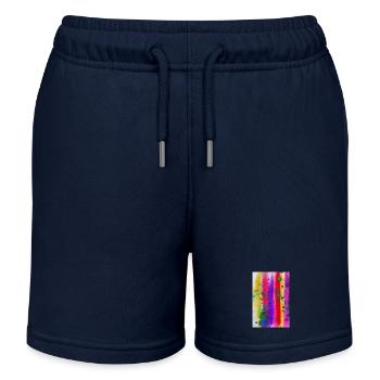 Éclaboussures de peinture et de lignes - Short de jogging enfant bio Stanley/Stella - bleu marine - Devant