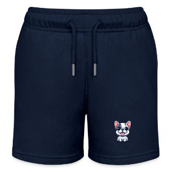 Designs For Kids – Fröhliche Frenchies - Kinder Organic Joggingshorts Mini Bolter von Stanley/Stella - Navy - Vorne
