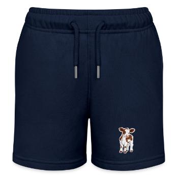 Cow - Kids Organic Sweat Shorts by Stanley/Stella - navy - Front