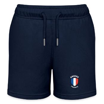 Angers France Shield Emblem - Kids Organic Sweat Shorts by Stanley/Stella - navy - Front