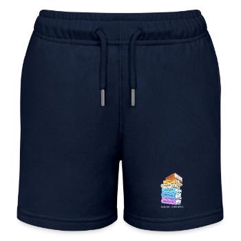 Lesen Bibliothek Leseratte - Kinder Organic Joggingshorts Mini Bolter von Stanley/Stella - Navy - Vorne