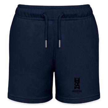 Argentinien Fußball Fan Design mit Ball - Kinder Organic Joggingshorts Mini Bolter von Stanley/Stella - Navy - Vorne