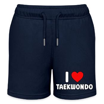 I love Taekwondo - Kids Organic Sweat Shorts by Stanley/Stella - navy - Front