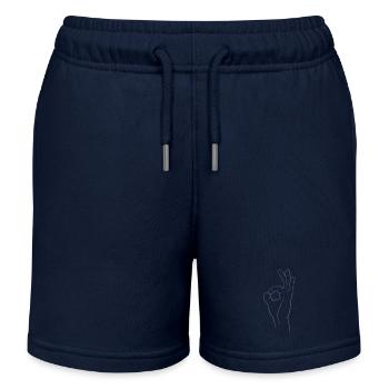 Perfekt! Super! Exzellent! - Hand im Loch - Kinder Organic Joggingshorts Mini Bolter von Stanley/Stella - Navy - Vorne