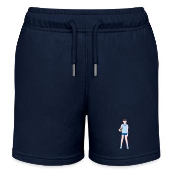 Female Volleyball Player3 - Kids Organic Sweat Shorts by Stanley/Stella - navy - Front