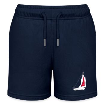 sailing ship segler white red - Kinder Organic Joggingshorts Mini Bolter von Stanley/Stella - Navy - Vorne