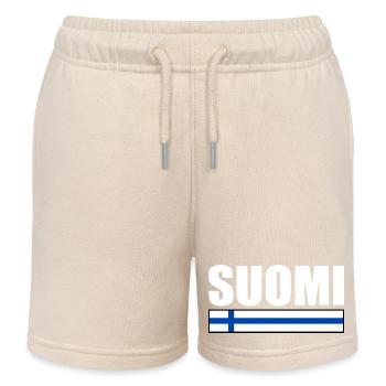 Suomi - Short de jogging enfant bio Stanley/Stella - écru doux - Devant