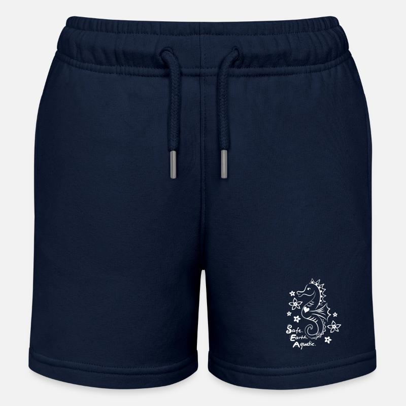 Hippocampe - Short de jogging enfant bio Stanley/Stella - bleu marine