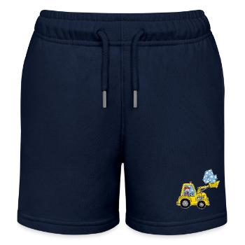 Excavatrice 4e anniversaire - Short de jogging enfant bio Stanley/Stella - bleu marine - Devant