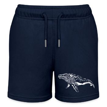 Whale Vintage Sea Creature - protéger contre le plastique - Short de jogging enfant bio Stanley/Stella - bleu marine - Devant