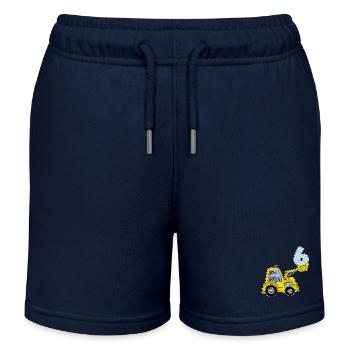 6e anniversaire de l’excavatrice - Short de jogging enfant bio Stanley/Stella - bleu marine - Devant