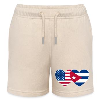 États-Unis Drapeau de Cuba Coeur - Short de jogging enfant bio Stanley/Stella - écru doux - Devant