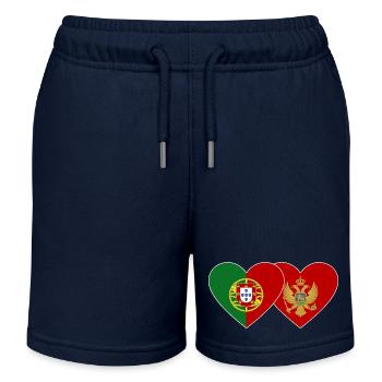 Portugal Montenegro Flagge - Kinder Organic Joggingshorts Mini Bolter von Stanley/Stella - Navy - Vorne