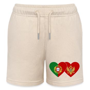 Portugal Montenegro Flagge - Kinder Organic Joggingshorts Mini Bolter von Stanley/Stella - Natur - Vorne