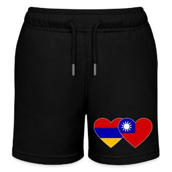 Arménie Drapeau Taiwan coeur - Short de jogging enfant bio Stanley/Stella - bleu marine - Devant