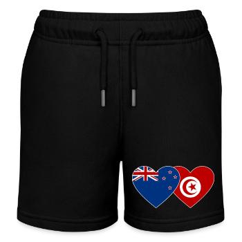 Neuseeland Tunesien Flagge Herz - Kinder Organic Joggingshorts Mini Bolter von Stanley/Stella - Navy - Vorne