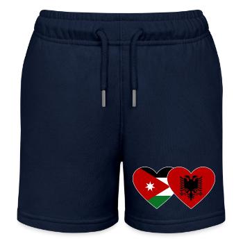 Jordanie Albanie Flag Coeur - Short de jogging enfant bio Stanley/Stella - bleu marine - Devant