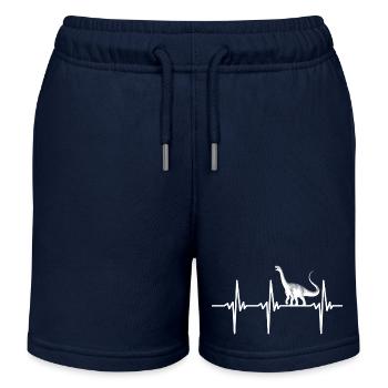 Herzschlag Dino Diplodocus Sauropoden Dinosaurier - Kinder Organic Joggingshorts Mini Bolter von Stanley/Stella - Navy - Vorne