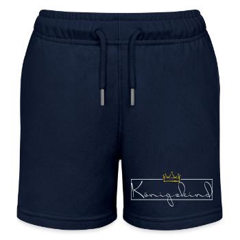 Koenigskind - weiß mit goldener Krone - Kinder Organic Joggingshorts Mini Bolter von Stanley/Stella - Navy - Vorne