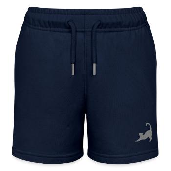 Katze grau - Kinder Organic Joggingshorts Mini Bolter von Stanley/Stella - Navy - Vorne
