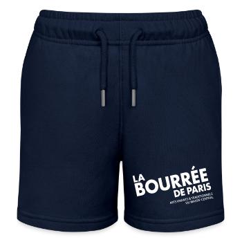 Ecriture Blanche seule dos - Short de jogging enfant bio Stanley/Stella - bleu marine - Devant