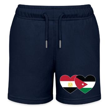 Egypte Jordanie Drapeau Coeur - Short de jogging enfant bio Stanley/Stella - bleu marine - Devant