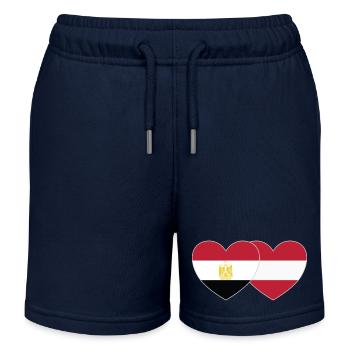 Egypte Autriche Drapeau Coeur - Short de jogging enfant bio Stanley/Stella - bleu marine - Devant