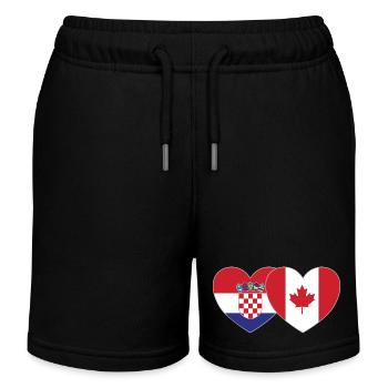 Kroatien Kanada Flagge Herz - Kinder Organic Joggingshorts Mini Bolter von Stanley/Stella - Navy - Vorne