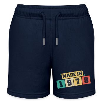 1979 Geburtstag 1979 Jahrgang 1979 Geburtstag - Kinder Organic Joggingshorts Mini Bolter von Stanley/Stella - Navy - Vorne