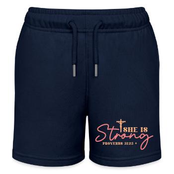 Proverbes 31 - Short de jogging enfant bio Stanley/Stella - bleu marine - Devant