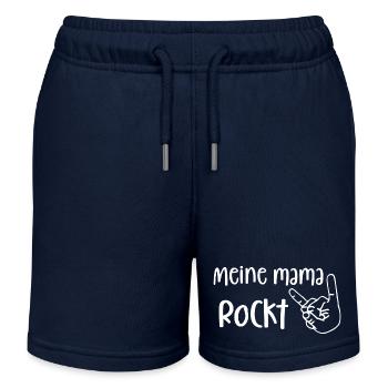 Meine Mama rockt (weiß) - Kinder Organic Joggingshorts Mini Bolter von Stanley/Stella - Navy - Vorne