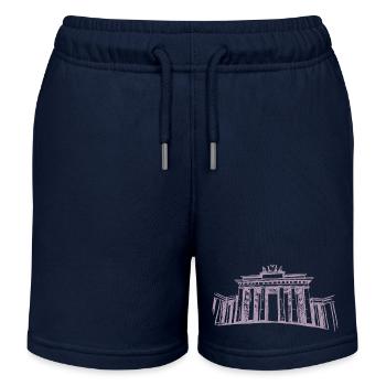 Porte de Brandebourg de Berlin - Short de jogging enfant bio Stanley/Stella - bleu marine - Devant
