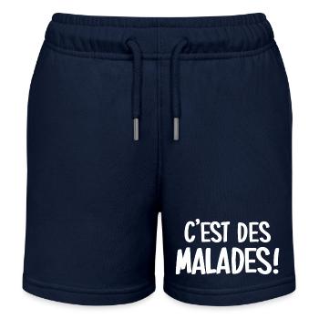 C'est des malades! - Short de jogging enfant bio Stanley/Stella - bleu marine - Devant