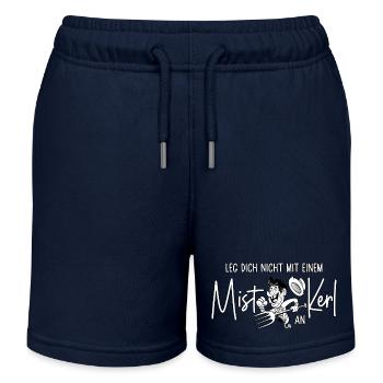 Leg Dich nicht mit einem Mistkerl an - Kinder Organic Joggingshorts Mini Bolter von Stanley/Stella - Navy - Vorne