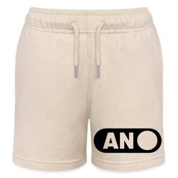 An Modus Handy Symbol Knopf anschalten - Kinder Organic Joggingshorts Mini Bolter von Stanley/Stella - Natur - Vorne