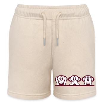 3 Weise Affen Nichts Hören Sagen Sehen Äffchen Fun - Kinder Organic Joggingshorts Mini Bolter von Stanley/Stella - Natur - Vorne
