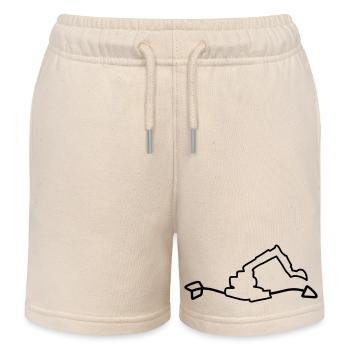 Excavator Arrow - Kids Organic Sweat Shorts by Stanley/Stella - soft Ecru - Front