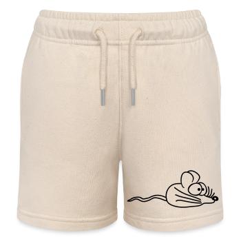 Mouse Mouse Cute Little Rat Rodent Friendly - Kids Organic Sweat Shorts by Stanley/Stella - soft Ecru - Front