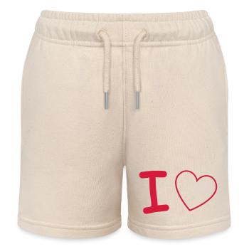 i love - Kinder Organic Joggingshorts Mini Bolter von Stanley/Stella - Natur - Vorne
