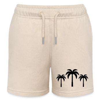 Palm trees - Kids Organic Sweat Shorts by Stanley/Stella - soft Ecru - Front