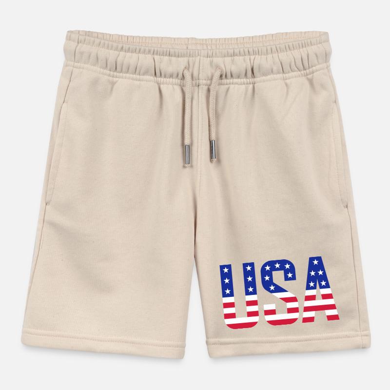USA Colored Kids Organic Sweat Shorts by Stanley/Stella